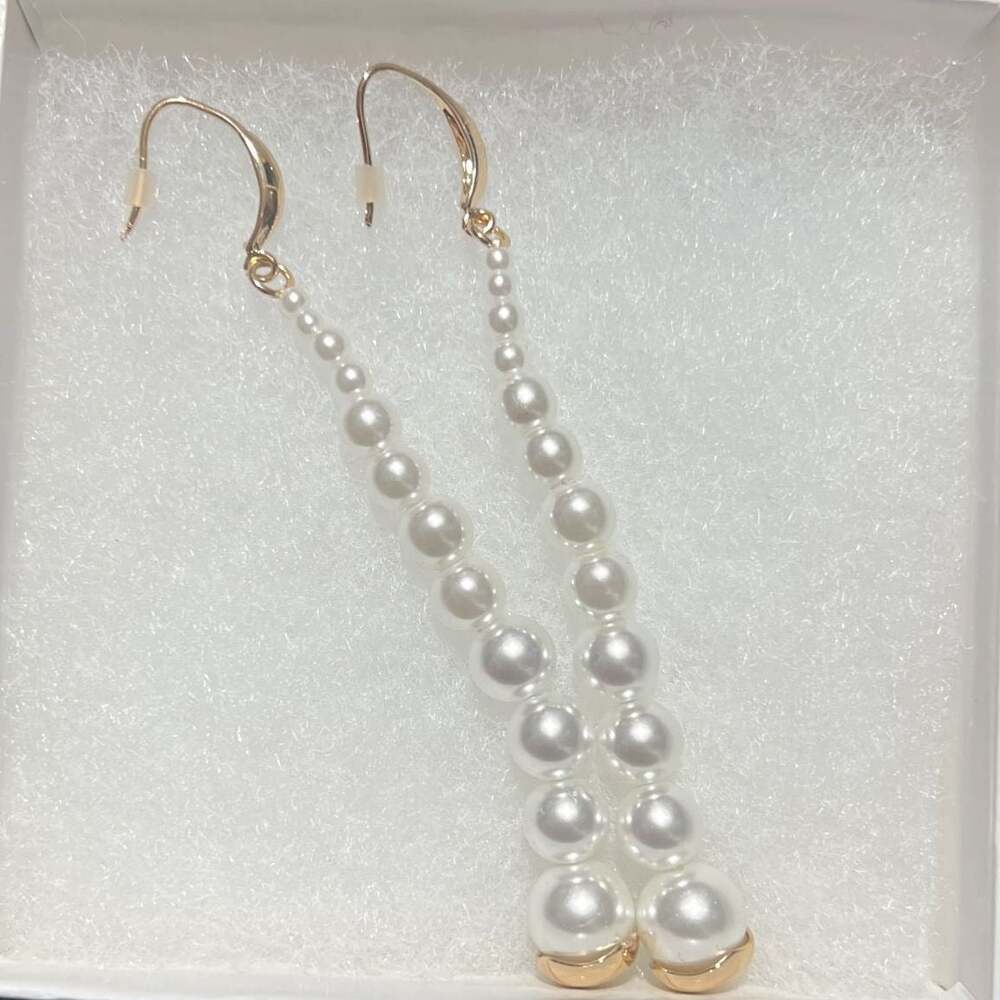 Long Pearl Drop Earrings